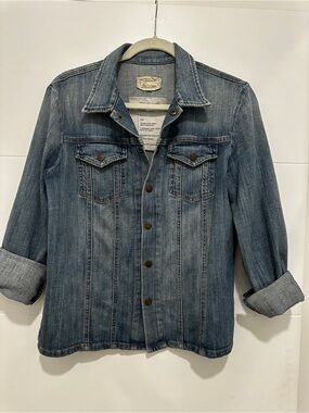 Current/Elliott Washed Blue Denim  Mechanic Jacket Veste Garagiste small